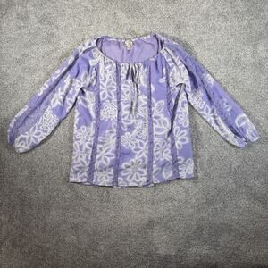 Hot in Hollywood Blouse M Lined Boho Floral Peasant Romantic Feminine Flowy Y2K